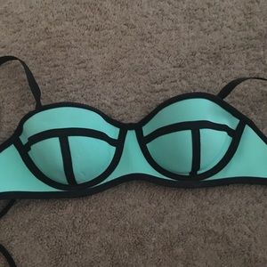triangl blue bikini top